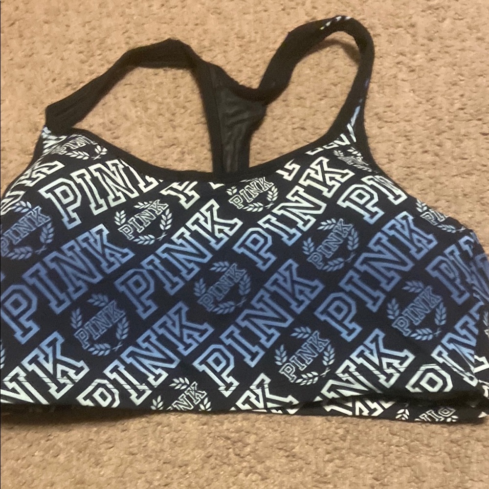 PINK Victoria's Secret Black and White Sports Bra